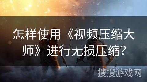 怎样使用《视频压缩大师》进行无损压缩? 怎样使用《视频压缩大师》进行无损压缩?