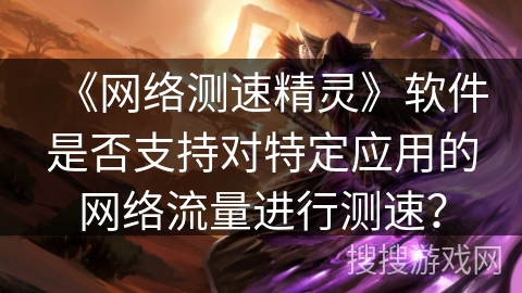 《网络测速精灵》软件是否支持对特定应用的网络流量进行测速？
