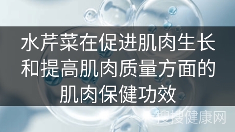 水芹菜在促进肌肉生长和提高肌肉质量方面的肌肉保健功效