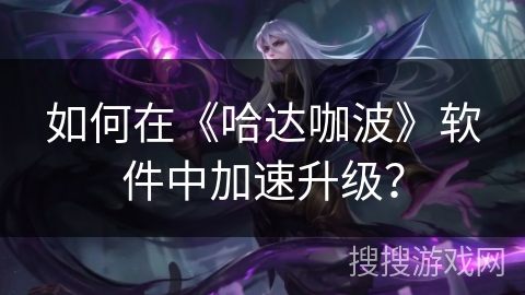 如何在《哈达咖波》软件中加速升级？