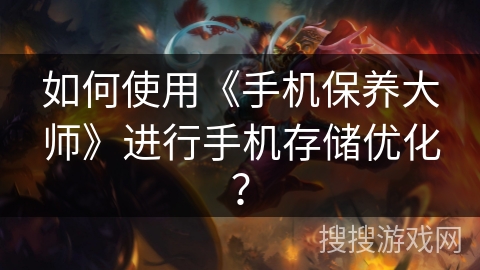 如何使用《手机保养大师》进行手机存储优化？