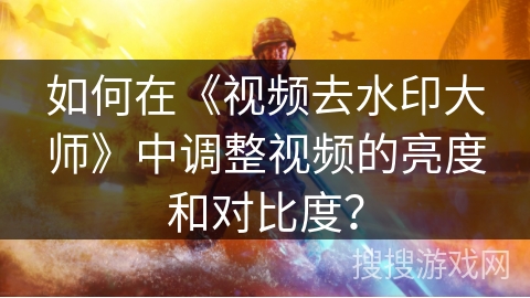 如何在《视频去水印大师》中调整视频的亮度和对比度？