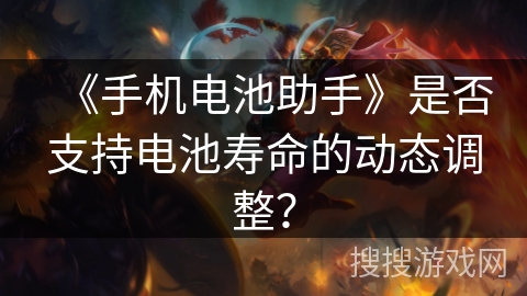 《手机电池助手》是否支持电池寿命的动态调整？