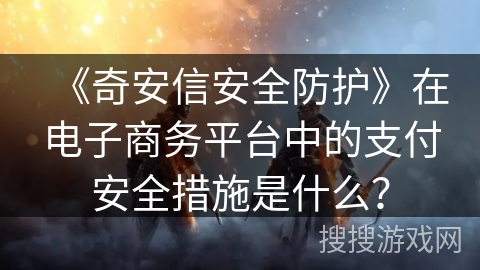 《奇安信安全防护》在电子商务平台中的支付安全措施是什么? 《奇安信安全防护》在电子商务平台中的支付安全措施是什么?