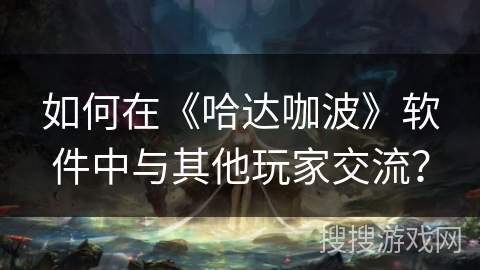 如何在《哈达咖波》软件中与其他玩家交流？