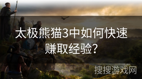 太极熊猫3中如何快速赚取经验？