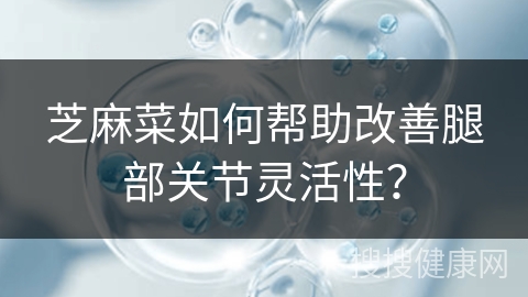 芝麻菜如何帮助改善腿部关节灵活性？