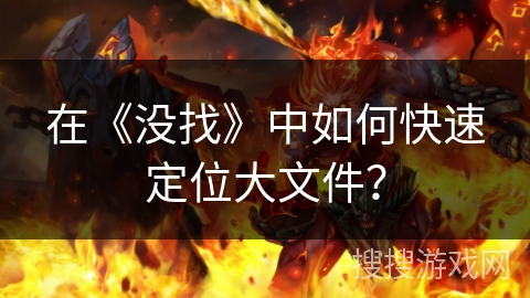 在《没找》中如何快速定位大文件? 在《没找》中如何快速定位大文件?