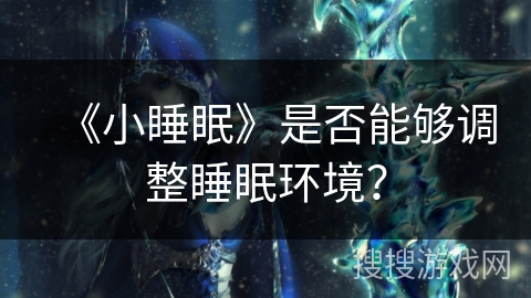 《小睡眠》是否能够调整睡眠环境？