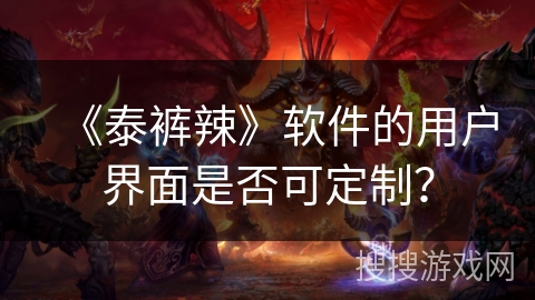 《泰裤辣》软件的用户界面是否可定制？