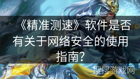 《精准测速》软件是否有关于网络安全的使用指南？