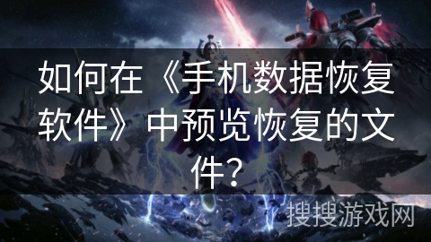 如何在《手机数据恢复软件》中预览恢复的文件？