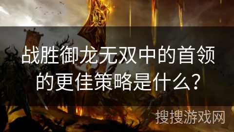 战胜御龙无双中的首领的更佳策略是什么？