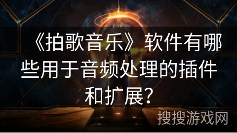 《拍歌音乐》软件有哪些用于音频处理的插件和扩展？