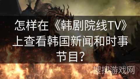 怎样在《韩剧院线TV》上查看韩国新闻和时事节目？