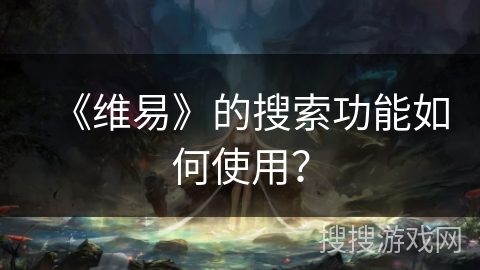 《维易》的搜索功能如何使用？