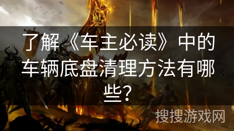 了解《车主必读》中的车辆底盘清理方法有哪些？