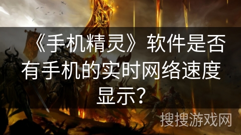 《手机精灵》软件是否有手机的实时网络速度显示？
