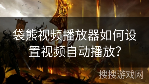袋熊视频播放器如何设置视频自动播放？