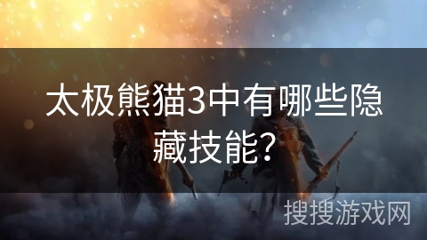 太极熊猫3中有哪些隐藏技能？