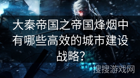 大秦帝国之帝国烽烟中有哪些高效的城市建设战略? 大秦帝国之帝国烽烟中有哪些高效的城市建设战略?