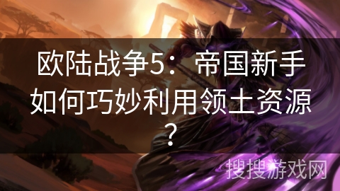 欧陆战争5：帝国新手如何巧妙利用领土资源？