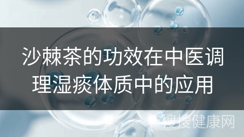 沙棘茶的功效在中医调理湿痰体质中的应用