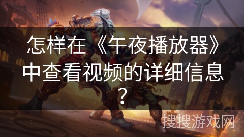怎样在《午夜播放器》中查看视频的详细信息？