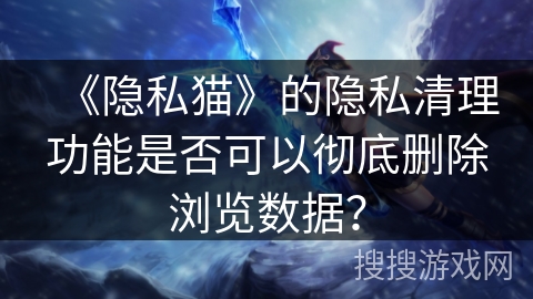 《隐私猫》的隐私清理功能是否可以彻底删除浏览数据？