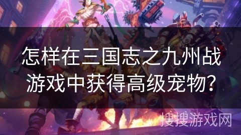 怎样在三国志之九州战游戏中获得高级宠物？