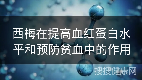 西梅在提高血红蛋白水平和预防贫血中的作用