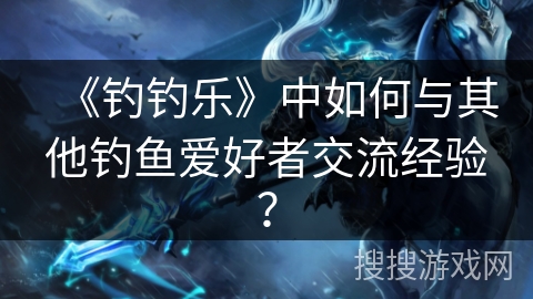 《钓钓乐》中如何与其他钓鱼爱好者交流经验？