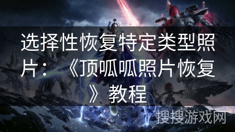 选择性恢复特定类型照片：《顶呱呱照片恢复》教程