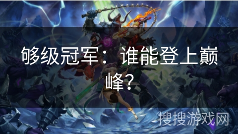 够级冠军：谁能登上巅峰？