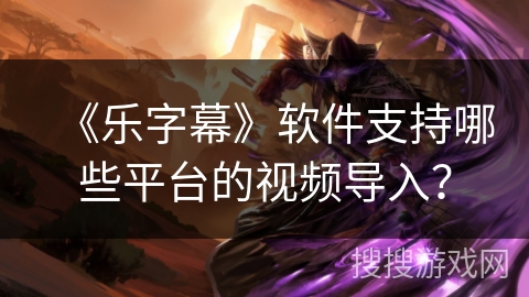 《乐字幕》软件支持哪些平台的视频导入? 《乐字幕》软件支持哪些平台的视频导入?