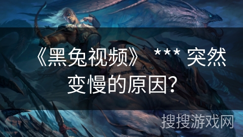 《黑兔视频》 *** 突然变慢的原因? 《黑兔视频》 *** 突然变慢的原因?