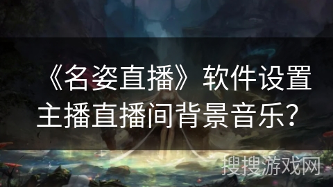 《名姿直播》软件设置主播直播间背景音乐? 《名姿直播》软件设置主播直播间背景音乐?