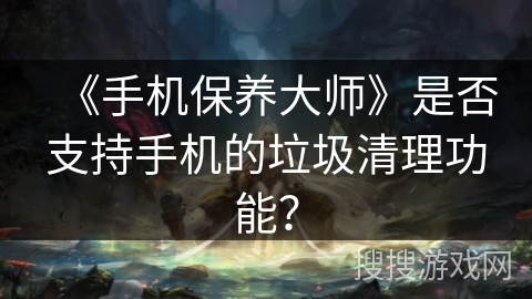 《手机保养大师》是否支持手机的垃圾清理功能？