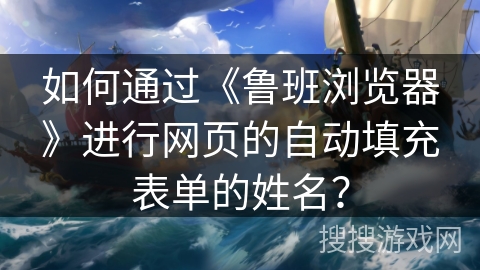 如何通过《鲁班浏览器》进行网页的自动填充表单的姓名？