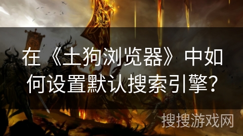 在《土狗浏览器》中如何设置默认搜索引擎？