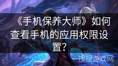 《手机保养大师》如何查看手机的应用权限设置？
