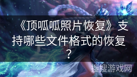 《顶呱呱照片恢复》支持哪些文件格式的恢复？