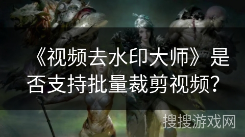 《视频去水印大师》是否支持批量裁剪视频？