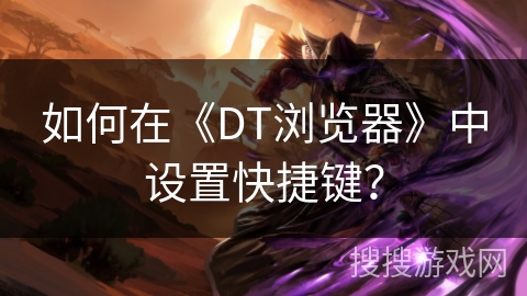 如何在《DT浏览器》中设置快捷键？