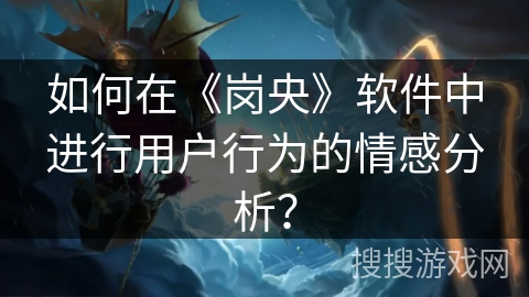 如何在《岗央》软件中进行用户行为的情感分析？