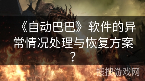《自动巴巴》软件的异常情况处理与恢复方案？