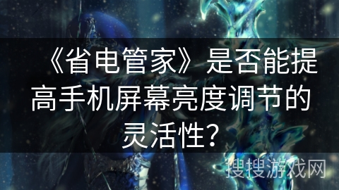 《省电管家》是否能提高手机屏幕亮度调节的灵活性？