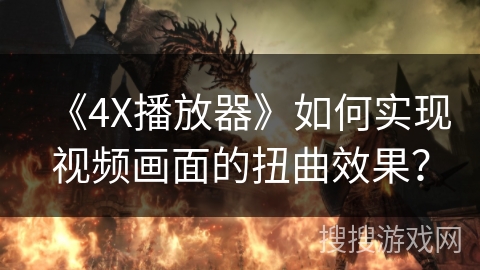 《4X播放器》如何实现视频画面的扭曲效果？