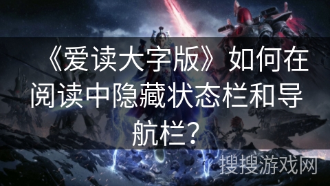 《爱读大字版》如何在阅读中隐藏状态栏和导航栏？