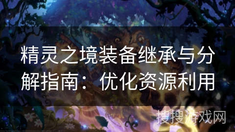 精灵之境装备继承与分解指南：优化资源利用